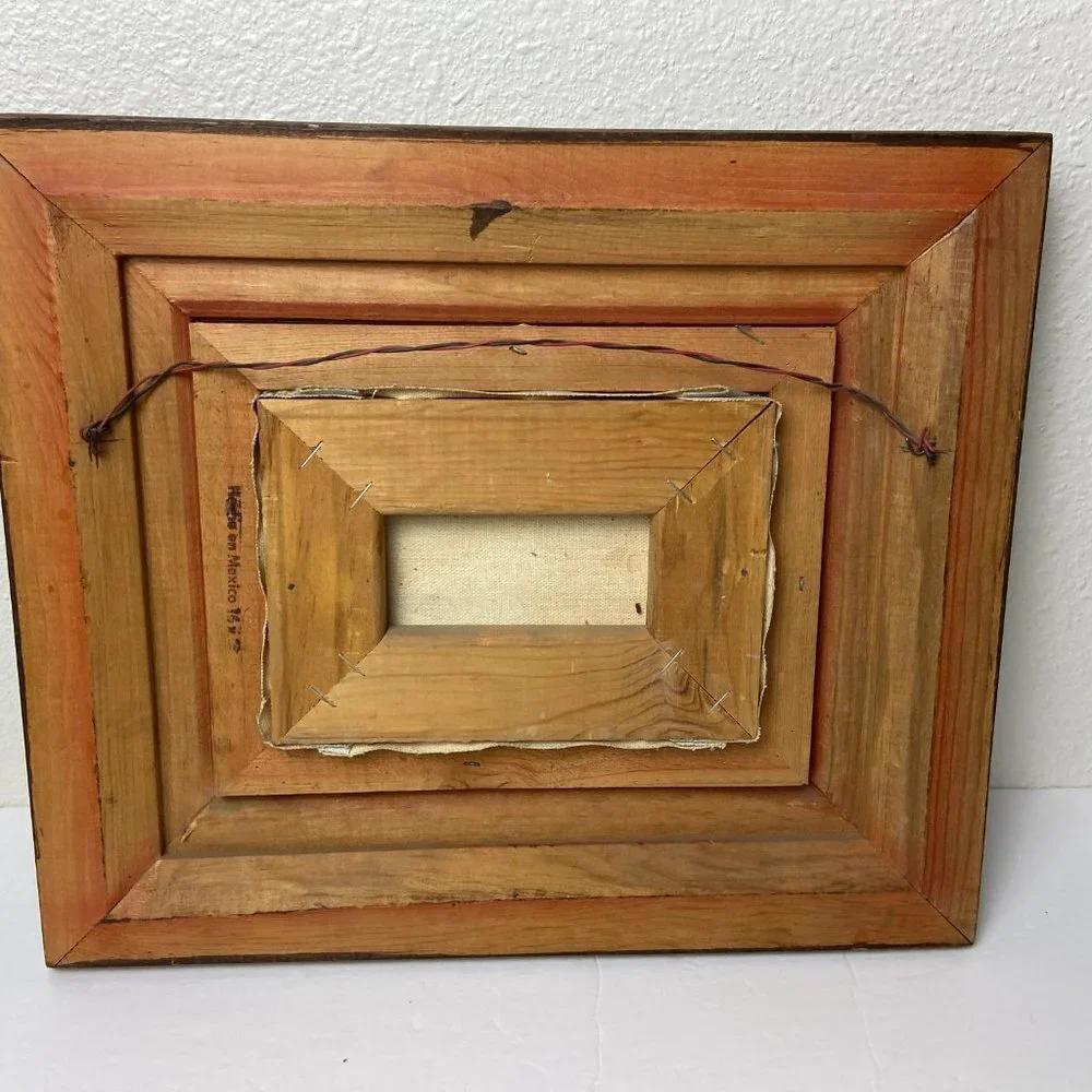 Vintage Original  Painting  Artist Wooden Frame Gold Patina